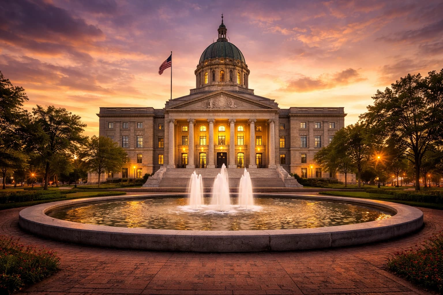 Courthouse at sunset